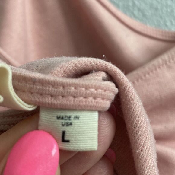 LA Hearts-soft pink crop strappy back top- Size large - Picture 5 of 6